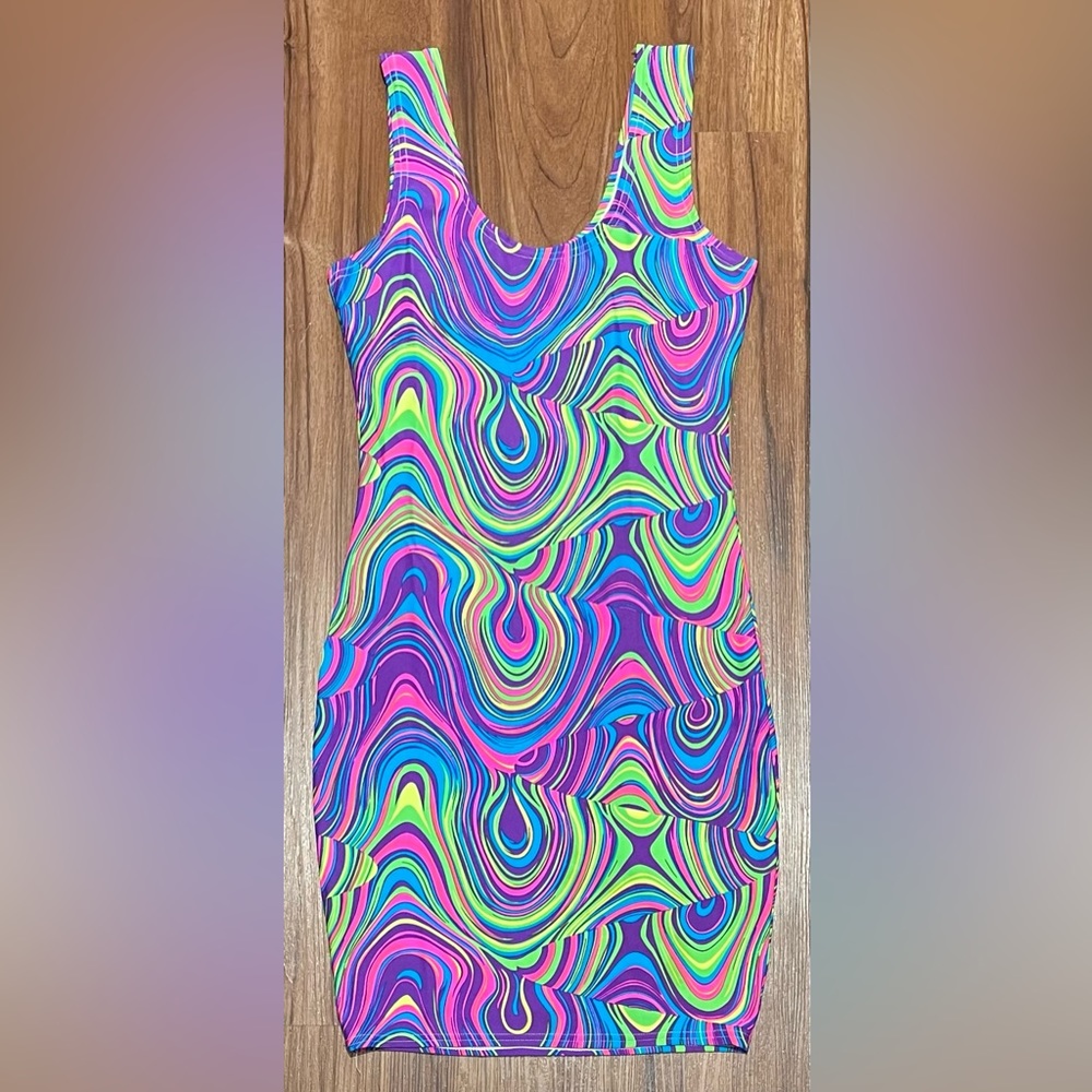 Multi-Color Patterned Blacklight Glow Bodycon Cas… - image 1